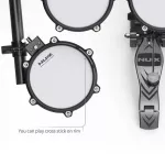 NUX® DM-210 Electric Drum, 5 Drum/3 Drums, Output, Stop, Hit Rim Shot, get 15 drum sounds with Bluetooth/USB training mode.