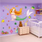 สติ๊กเกอร์ติดผนัง สติ๊กเกอร์ติดผนังห้องนอน รุ่น Little Mermaid Wall Sticker