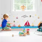 Wall sticker Bedroom wall sticker Sailboat and Sea Wall Sticker