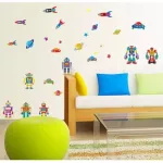 Ay7023 wall sticker Bedroom wall sticker, robot version, Wall Sticker