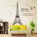 Wall sticker Bedroom wall sticker, Paris Wall Sticker