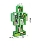 Children's bookshelf The robot shape is made of authentic wood, wooden bookshelf, storage shelf.
