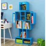 Children's bookshelf The robot shape is made of authentic wood, wooden bookshelf, storage shelf.