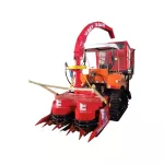 Green plants, cows, machinery, large machinery industry