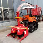 Green plants, cows, machinery, large machinery industry