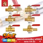 บอลวาล์วทองเหลือง แท้100% บอลวาล์ว วาล์วลม ทองเหลือง ขนาด 1/4 นิ้ว หางปลาไหล 2 ด้าน มี 6 ขนาดให้เลือก ใช้เป็นวาล์วลม ,น้ำ ,น้ำมัน