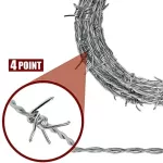 Barbarm coated with hot galvanized galvanized, rust number 16, length 100m / number 14, length 60m Barbed wire surrounded the fence Double barbed wire