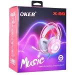 Oker Headset X99 Jack 3.5 "There is black / pink, good work, good sound, very beautiful There is a light on the ear.+With a mic.