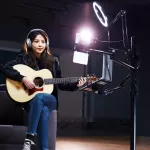 5-in-1 fresh stand with a 10-inch LED ring with a laptop microphone stand on the phone tab for Youtube, make-up video