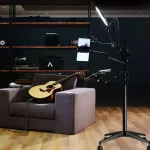 5-in-1 fresh stand with a 10-inch LED ring with a laptop microphone stand on the phone tab for Youtube, make-up video