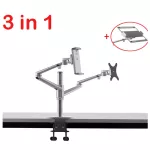 【ส่งจากประเทศไทย】OL-3T อลูมิเนียม 3 in 1 ปรับความสูงสก์ท็อปแขนคู่ 17-32 นิ้วผู้ถือจอแสดงผล + 10-17 นิ้วแล็ปท็อปยืน + 14 นิ้วแท็บเล็ตเมา