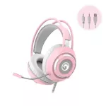 Marvo HG8936 หูฟังเกมมิ่ง Gaming Headphone สีชมพูขาวสุดน่ารัก สาย USB+3.5