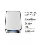 Whole-Home Mesh NETGEAR Orbi RBK852 Wireless AX6000 Tri-band Wi-Fi 6