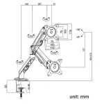 Hyvarwey GC08-12 ขายึดจอภาพเดสก์ท็อปสำหรับหน้าจอ LCD ขนาด 13 ถึง 27 นิ้ว หมุนและปรับก้มเงยได้