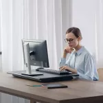 Hyvarwey ID-30 อลูมิเนียม Easy Up ปรับความสูงนั่งโต๊ะ Riser พับโต๊ะแล็ปท็อป Monitor ผู้ถือขาตั้งคีย์บอร์ดถาด