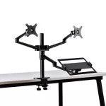 OL-10T Aluminum Adjustable Desktop Dual 17-32 inches, screen holders + 12-17 inches, laptop, Full Motion Triple Mount Arm