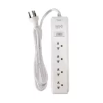 Lumira ปลั๊กไฟ 4ช่อง/1สวิตช์ รุ่น LS-304 ยาว 3เมตร สีขาว รับประกัน 3 ปี