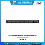 LINK CH-10312A 12 Outlet PDU 12 TIS OUTLET W/Cable 3 M. + Lighting Switch W/Guard, 16A, Electronic Circuit Breaker