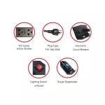LINK CH-10312A รางไฟชนิด12 Outlet PDU 12 TIS Outlet w/Cable 3 M. + Lighting Switch w/Guard , 16A, Electronic Circuit Breaker