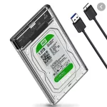 Clear HDD Harddisk SSD 2.5 Inch USB3.0 Hard Drive Enclosure, not including 1 USB cable