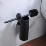 Serindia ที่ใส่แปรงห้องน้ำ สีดำด้าน, แปรงห้องน้ำสแตนเลส 304 ติดผนังสำหรับจัดเก็บห้องน้ำและองค์กร