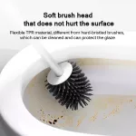 Serindia หัวแปรงห้องน้ำในห้องน้ำพร้อมที่จับขนแปรงนุ่มชุดทำความสะอาดห้องน้ำติดผนังอุปกรณ์โถชักโครก