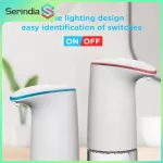 Serindia 450ML เครื่องจ่ายสบู่อัตโนมัติแบบไม่สัมผัส LED สมาร์ทอินฟราเรด Motion Sensor อุปกรณ์ซักผ้าห้องครัวห้องน้ำโฟมเครื่องซักผ้ามือ