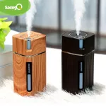 Saen Electric Humidifier L Difr I Ultrasonic Wood Grain Air Humidifier Usni Mist Maer Led Lit