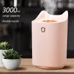 Home Air Humidifier 3000ml Double Nozzle Cool Mist Difr With Cful Led Lit Heavy Fog Ultrasonic Usb Humidificador