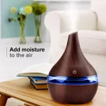 300ml Usb Electric Humidifier I L Difr Ultrasonic Wood Grain Air Humidifier Usni Mist Maer Led Lit