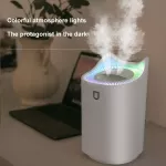 Home Air Humidifier 3l Double Nozzle Cool Mist Difr With Cful Led Lit Heavy Fog Ultrasonic Usb Humidificador