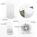 Mini Air Ultrasonic Humidifier Usb Charging 5cr Led Nit Lit Therapy I L Difr For Home Car Office