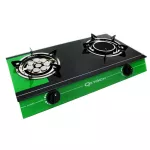 OXYGEN เตาแก๊สหน้ากระจกนิรภัย หัวเทอร์โบ/อินฟราเรด รุ่น X-3500 สีดำ-เขียว