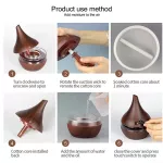 USB, air, moisture, fire, electric fragrance, ultrasonic wood, essential oils, essential oils, essential oils, cold fog for 300 milliliters of car.