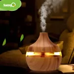 Saen Electric Humidifier I L Difr Ultrasonic Wood Grain Air Humidifier Usni Mist Maer Led Lit