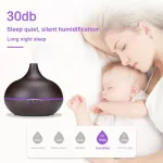 550ml Therapy I L Difr Wood Grain Rote Control Ultrasonic Air Humidifier Cool Mister With 7 Cr Led Lit