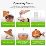 Saen Electric Humidifier I L Difr Ultrasonic Wood Grain Air Humidifier Usni Mist Maer Led Lit