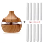 Saen Electric Humidifier I L Difr Ultrasonic Wood Grain Air Humidifier Usni Mist Maer Led Lit
