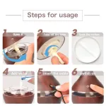 300ML USB Humidifier Electric L Therapy Wood Grain Ultrasonic Air Difr with 7 CRS LITS for Hoffice Car