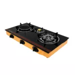 SERRANO เตาแก๊สหน้ากระจก 3 หัวเตา รุ่น X-3005 สีส้ม