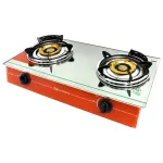 Oxygen gas stove in front of a double head glass Double brass head model x-4600 money-orange