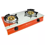Oxygen gas stove in front of a double head glass Double brass head model x-4600 money-orange