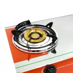 Oxygen gas stove in front of a double head glass Double brass head model x-4600 money-orange