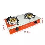 Oxygen gas stove in front of a double head glass Double brass head model x-4600 money-orange