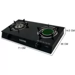 KASHIWA เตาแก๊สหน้ากระจกหัวคู่ หัวเทอร์โบ+หัวอินฟราเรด รุ่น x-2500