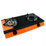 OXYGEN เตาแก๊สหน้ากระจกนิรภัย หัวเทอร์โบ/อินฟราเรด รุ่น X-3500 สีดำ-ส้ม