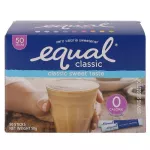 Equal Classic อิควล คลาสสิค วัตถุให้ความหวานแทนน้ำตาล 50 ก. 50 ซอง