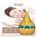 Baybo 300ml Usb Electric Air Difr Wood Grain Ultrasonic Humidifier Cool Mist Maer With 7 Crs Lits For Home