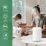 Serindia Aromacare USB Aroma Diffuser ความชื้นอัลตราโซนิกอากาศสดชื่นขนาดเล็ก BPA ฟรีพร้อมไฟ 7 สีสำหรับบ้านในรถยนต์