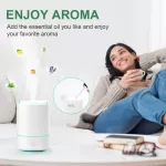 Serindia Aromacare USB Aroma Diffuser ความชื้นอัลตราโซนิกอากาศสดชื่นขนาดเล็ก BPA ฟรีพร้อมไฟ 7 สีสำหรับบ้านในรถยนต์
